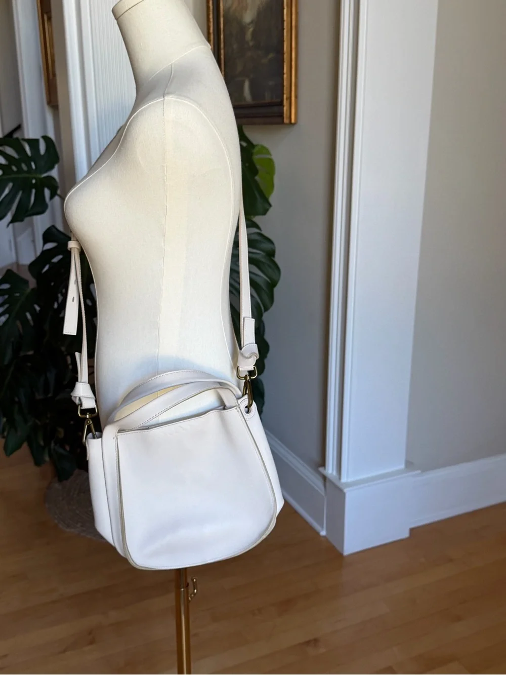 Madewell White Leather Top Handle Crossbody Bag NWT